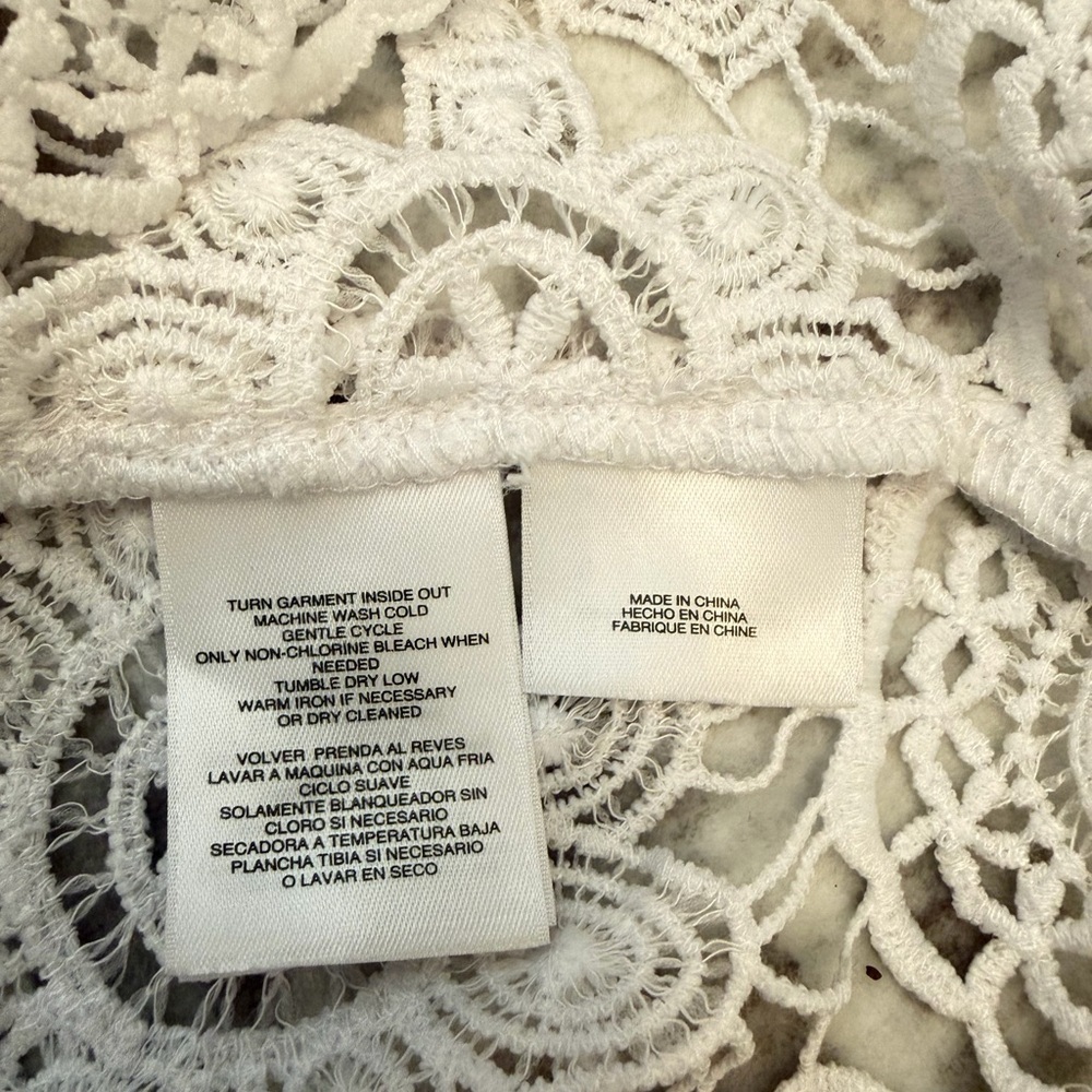 Anne Klein White Lace Tunic Top-S - Picture 6 of 7